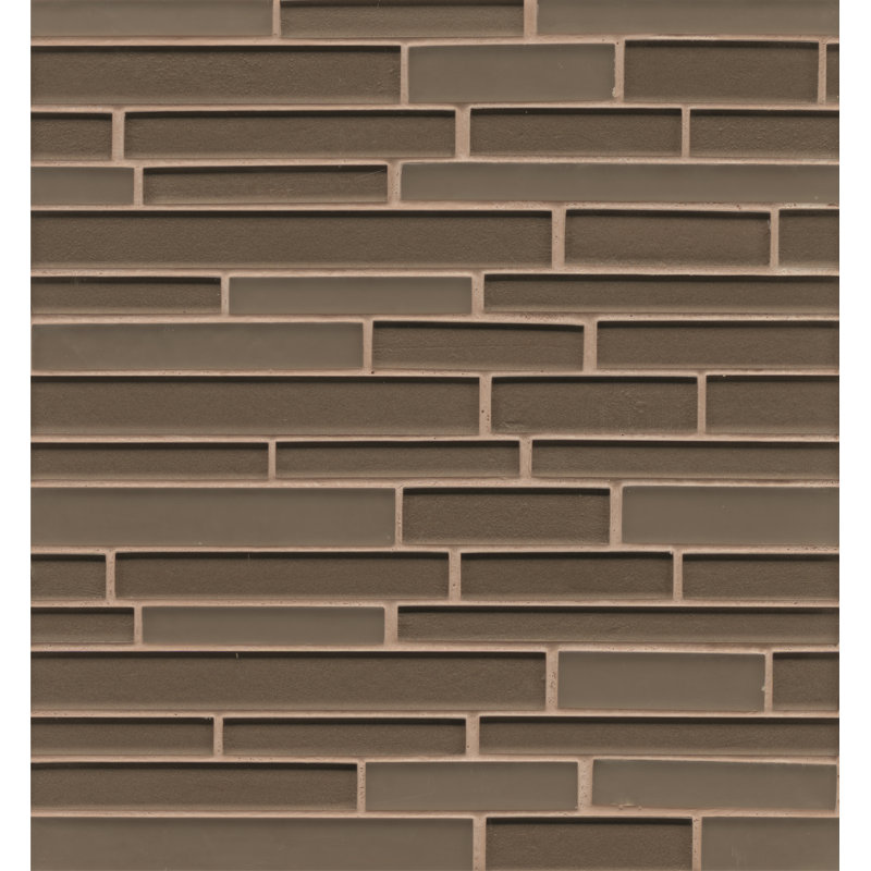 Carreau de mosaïque linéaire en verre Manhattan, Taupe
