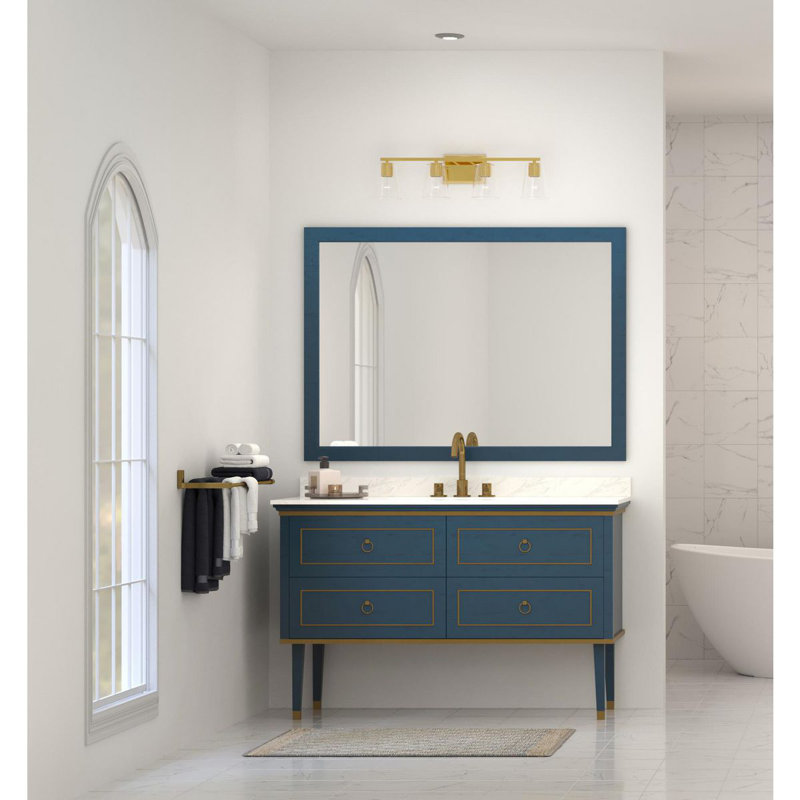 Rozena 4 - Light Dimmable Vanity Light, Clear, Brushed Gold
