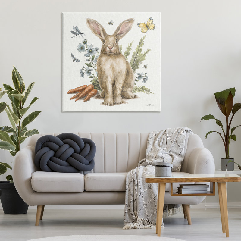 «Rabbit & Garden Patch» par Leslie Trimbach, H 36 po x l 36 po