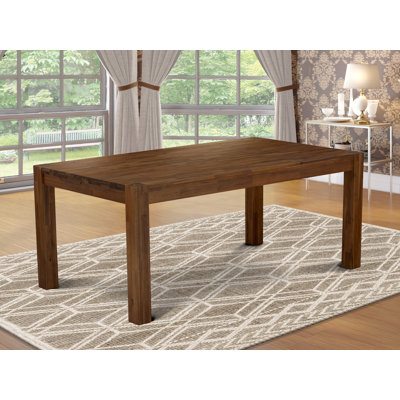 Lismore Dining Room Table - Rectangle Rustic Wood Table, Antique Walnut
