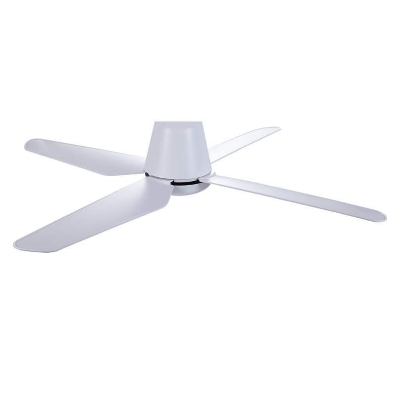 Aria Hugger 52in 4-Blades Indoor/Outdoor Ceiling Fan with Remote Control and Light, White