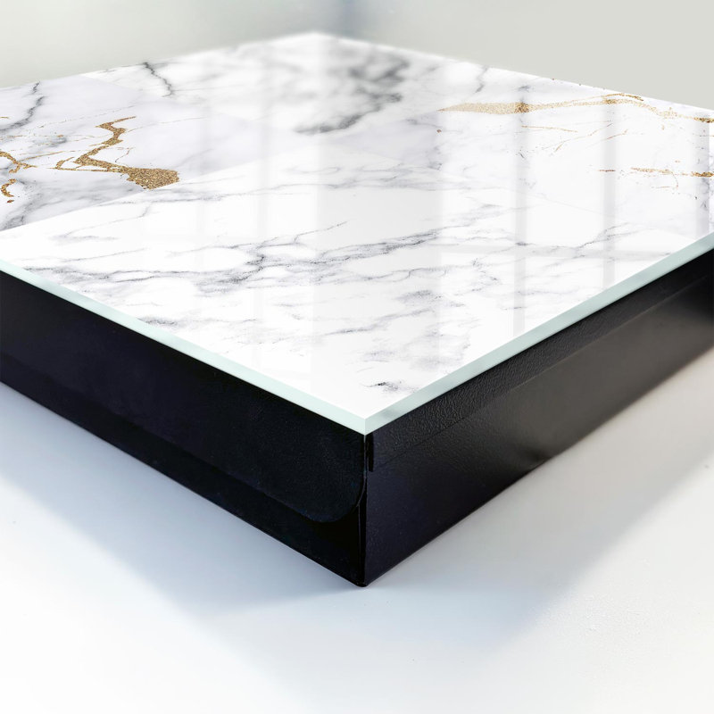 Key cabinet for home, Opens to the left, 30x30x5, Black, Marble with gray and yellow veins, minimalist, 