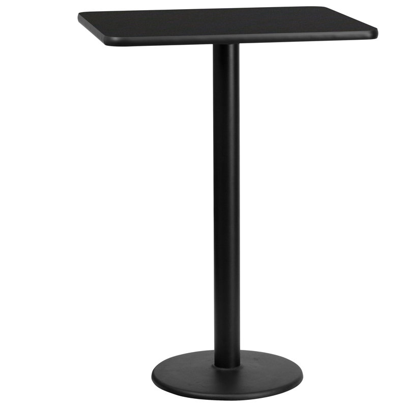 Plateau de table de salle à manger Carrus, H 43,12 po x l 30 po x P 24 po, Noir