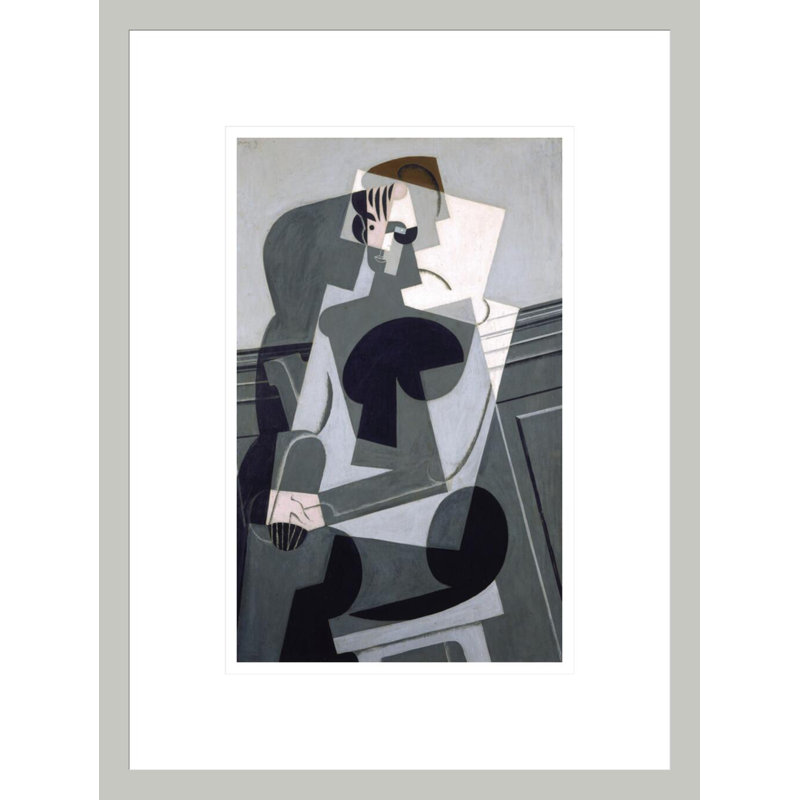 «Portrait de madame Josette Gris» par Juan Gris - Impression sur toile, H 16,75 po x l 12,57 po, Blanc / brun / gris