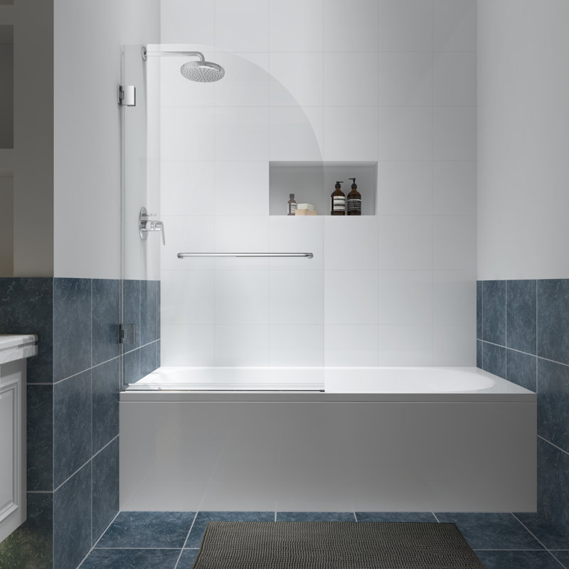 Julien 34'' - W x 58'' H Door Frameless Tub Door with Heat Soaking Process;Protective Coating Treatment, Chrome
