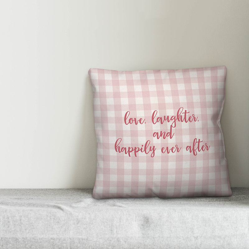Plaid Throw Pillow, Pink, Pillow Cover