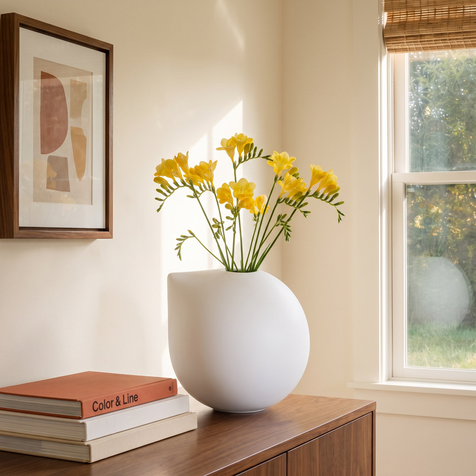 Ceramic Table Vase, 5.91" H x 5.91" W x 5.91" D