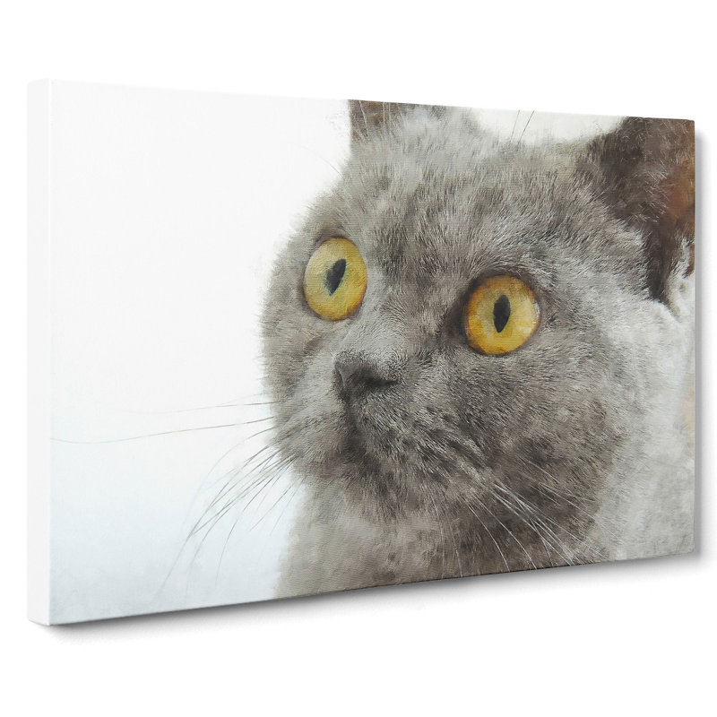 British Shorthair Cat Vol.5 - Wrapped Canvas Graphic Art, 40cm H x 60cm W x 3cm D