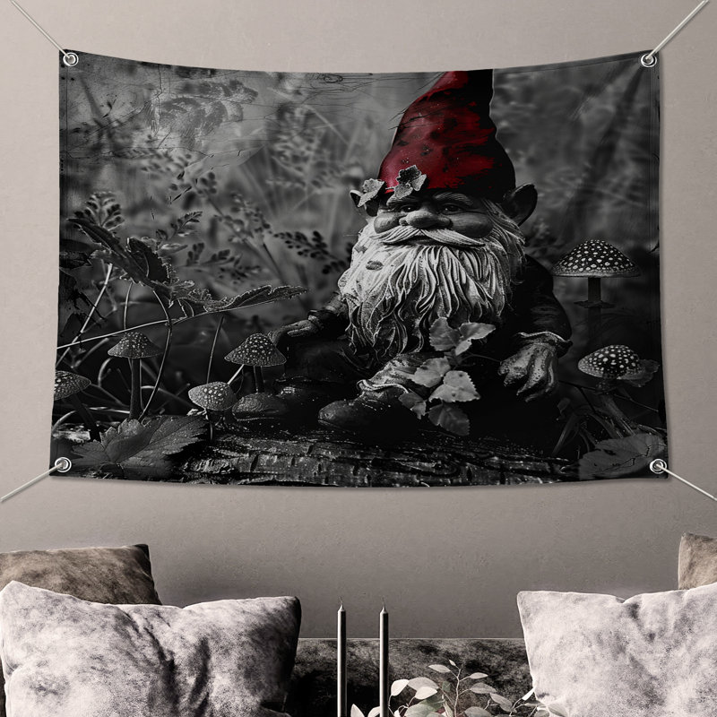 Tapisserie murale Gnome - Décoration murale, H 51 po x l 60 po avec 4 œillets