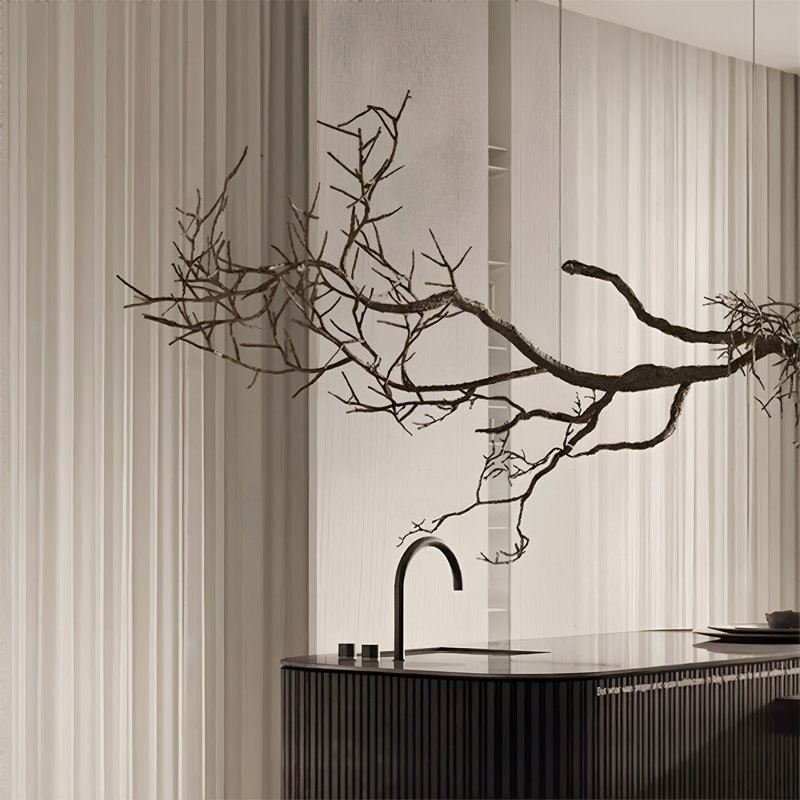 Grand arbre mort artificiel avec véritable tronc, 118,11 po x 23,62 po