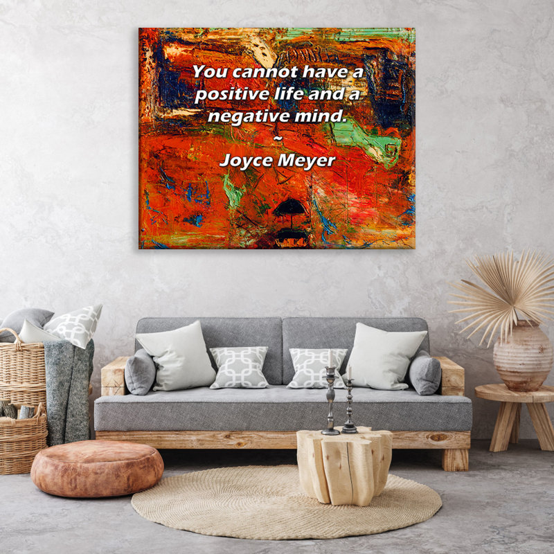 Toile tendue avec châssis Brayden Studio® par Joyce Meyer: «Vous ne pouvez pas avoir une vie positive et une vie négative