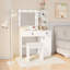 Meuble-lavabo blanc avec lumières et miroir carré rotatif