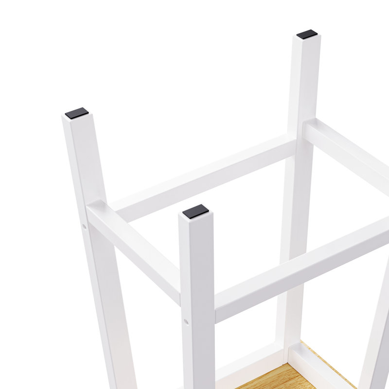 Solid Wood Bar Stools (Not Cheap Iron), 25.6" Tall Set Of 2 Bar Chairs, Kitchen Counter Stools With Footrests, Farmhouse Stools For Dining Room, Kitchen, Counter