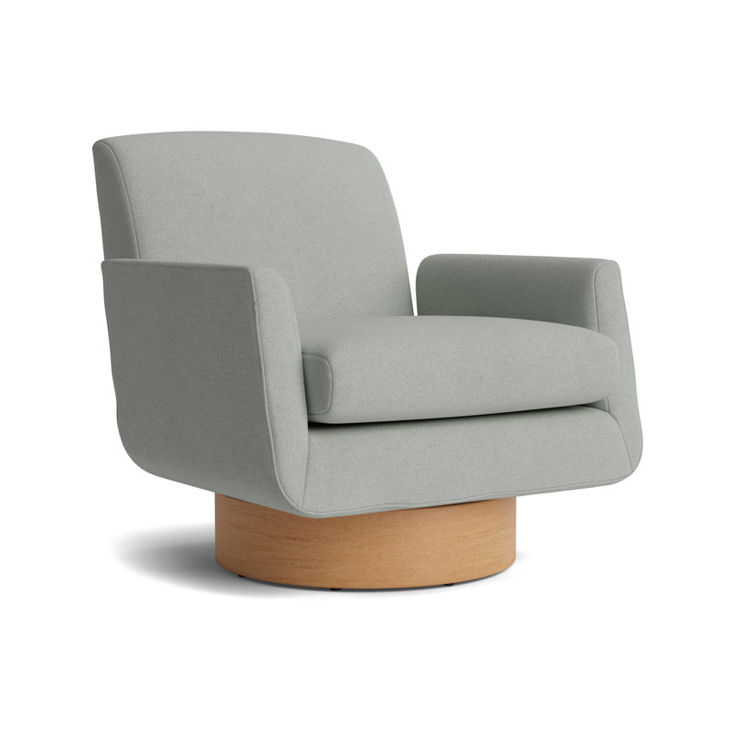 Supernova Full Swivel Chair, Performance Boucle - Mineral Green, Natural