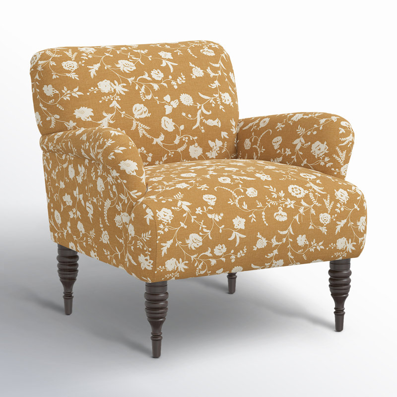 Fauteuil large de 32 po Allura, Floral Robina ocre