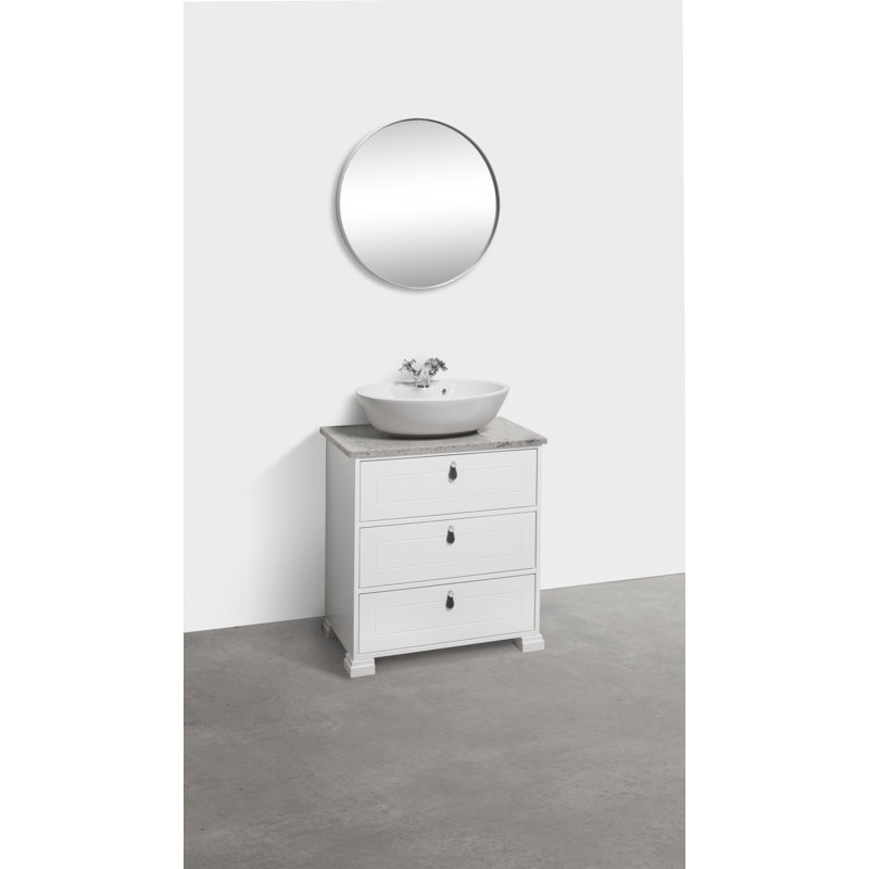 De Soto Metal Wall Mirror, White