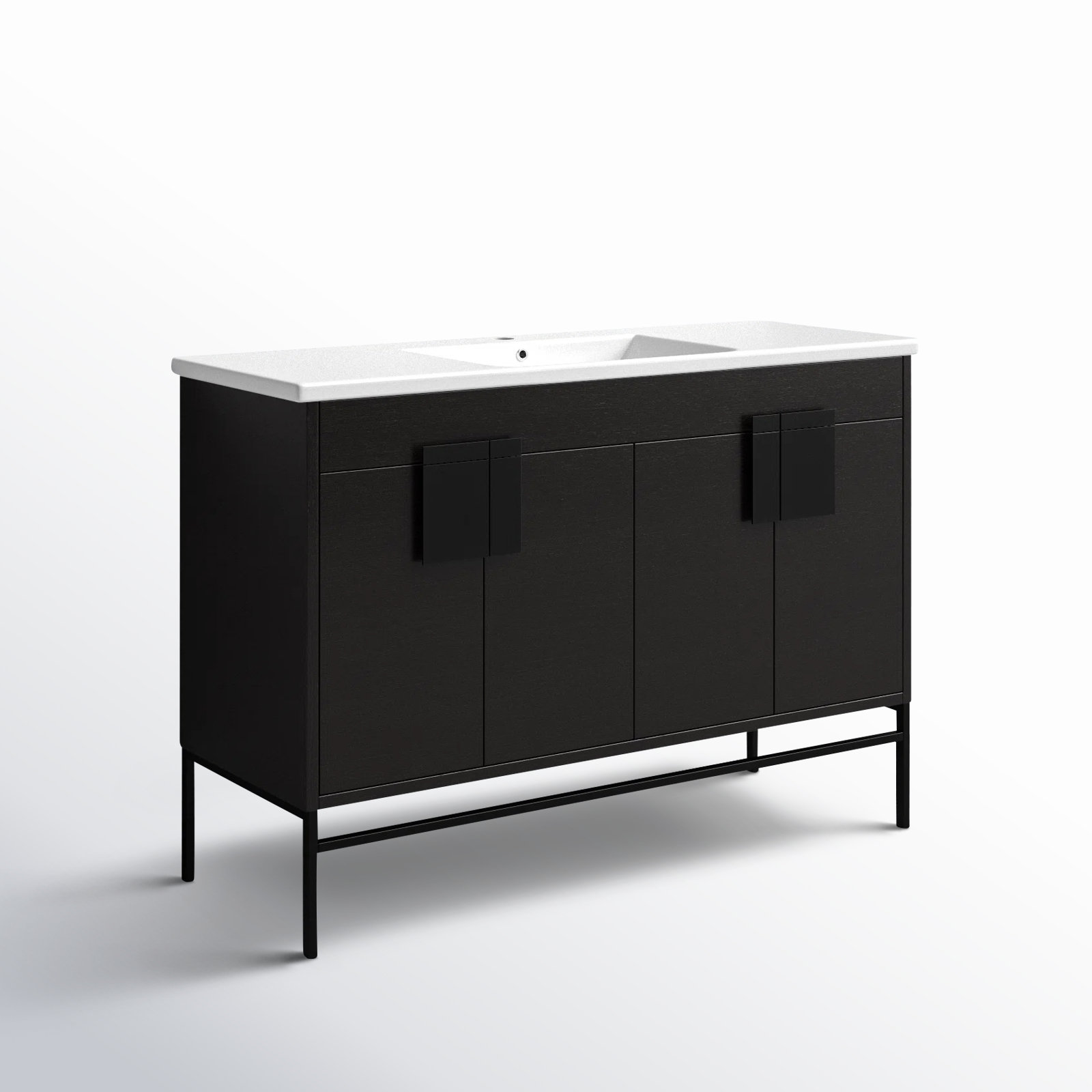 Maisie 48'' Single Bathroom Vanity, Black, Black
