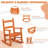 16 In. Kids Classic Solid Poplar Wood Rocking Chair In Orange, Egg-Shaped Seat For Ages 2–5-1667925489