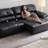 Black Faux Leather Modular Sofa cushion couch