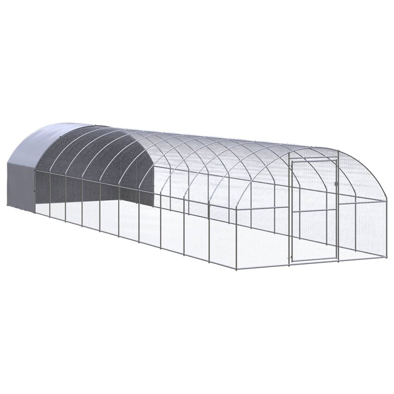 Cage à poulet résistante aux intempéries, H 78,7 po x l 118,1 po x L 472,4 po, gris