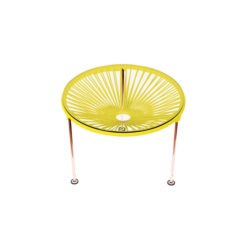 Table basse intérieure / extérieure Zicatela, Cuivre, Jaune