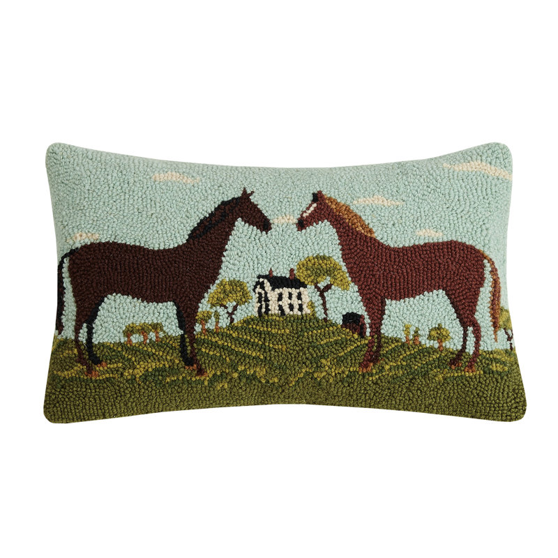 Coussin en laine Horses
