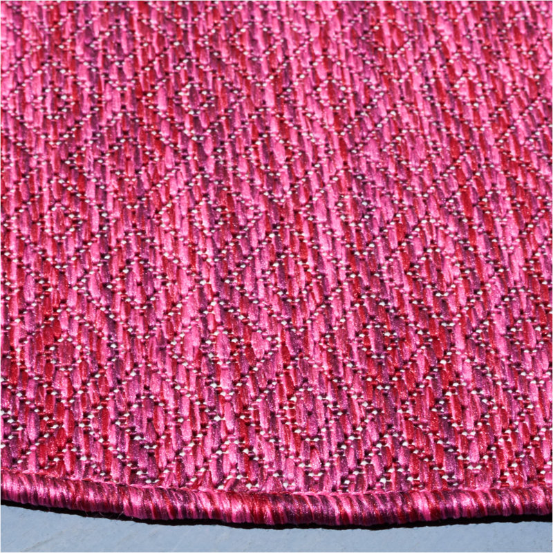 Summer-Louise Performance Solid Color Indoor/Outdoor Area Rug, Round 6'7"