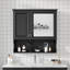 Armoire à pharmacie à miroir murale de 30 po: tablettes ouvertes et rangement réglable pour l'organisation au-dessus de la toilette-1423188877