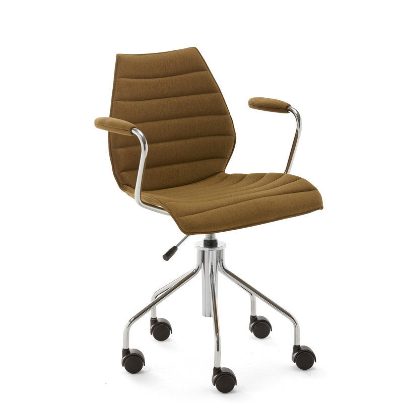 Maui Swivel Task Chair, Mustard, 100% Recycled Polyester