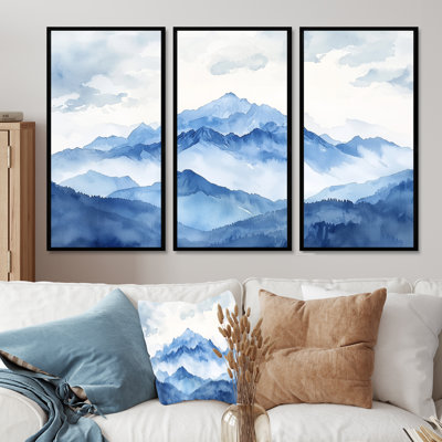 Winter Blue And White Mountain Majesty I - Landscape Mountains Wall Décor Set
