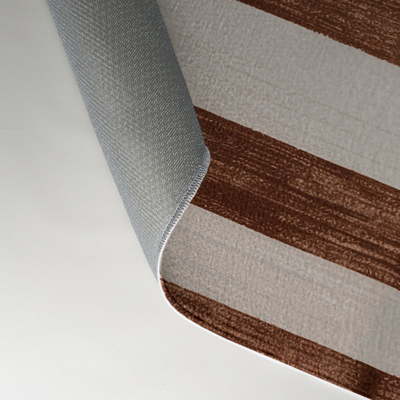 Tapis intérieur / extérieur beige HorizontalStripes, Rectangle 5 pi x 7 pi