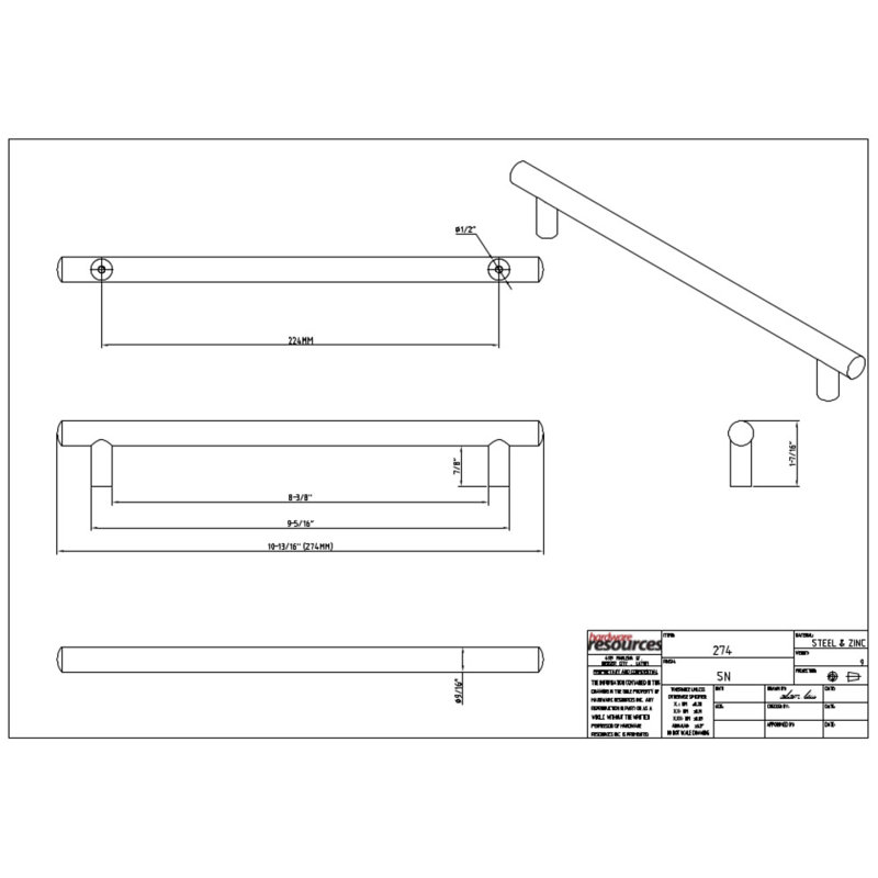 Key West Bar Pull, Matte Black, 5 1/16"