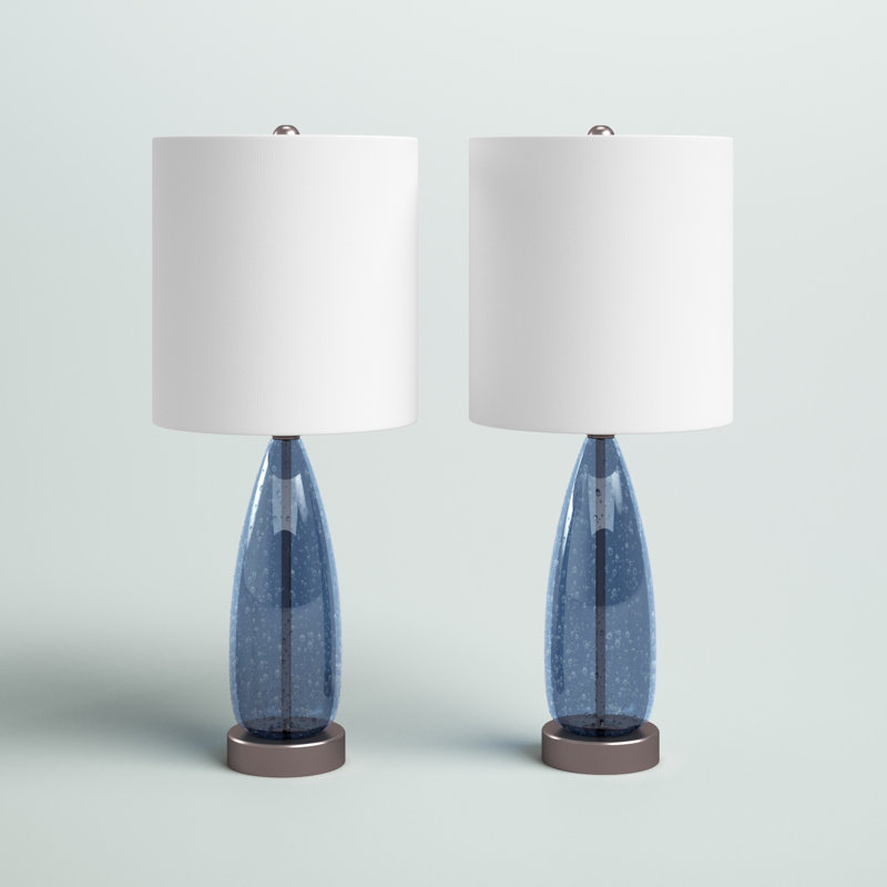 Ensemble de lampes de table 22 po Perrault, Bleu saphir