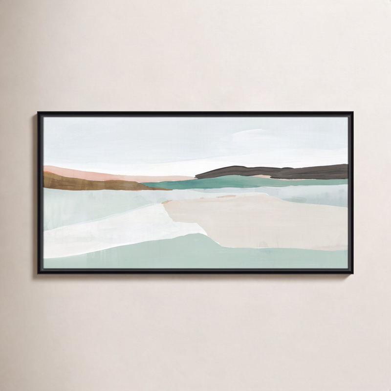 Ali "Sole of the Land I" Painting, 19.5" H x 37.5" W, Espresso