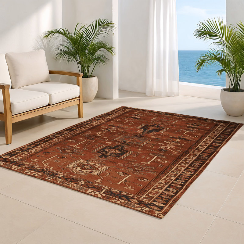 Tapis turc intérieur et extérieur brun, Rectangulaire 2 pi x 3 pi