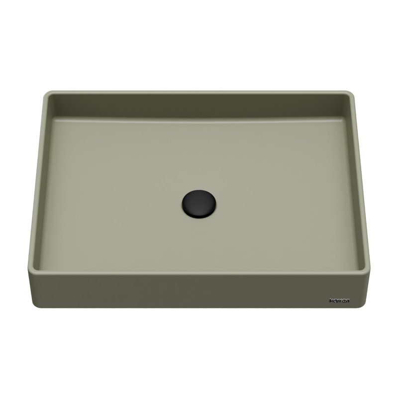Karran Sternhagen SQS500 23-5/8” x 17-3/4” Rectangular Bathroom Vessel Sink, Sage Green