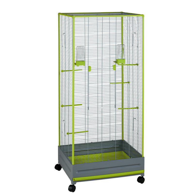 Miah 150cm Plastic Flat Top Flight Cage with Wheels