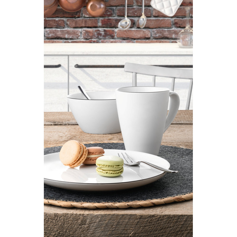 Lido Black Line Breakfast Set, 18 Pieces, Round