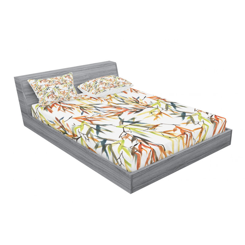 Microfiber Floral Sheet Set, Queen Sheet Set + Fitted Sheet + 2 Pillowcases