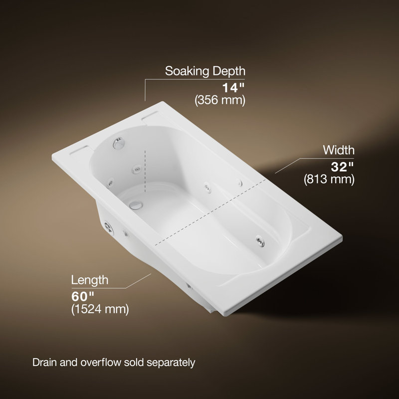 Baignoire tourbillon 60" x 32" Devonshire, Blanc