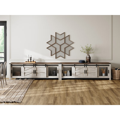 Gracie Oaks TV Stand For 100 Inch, Black And Brown