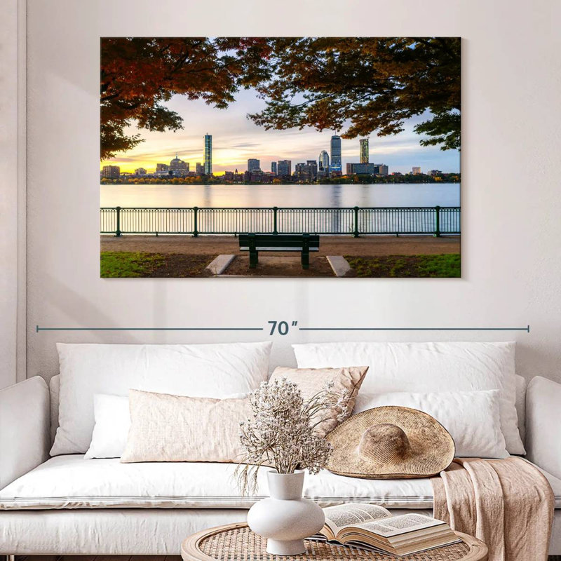 Sireci Boston Skyline In Autumn, 34" H x 51" W