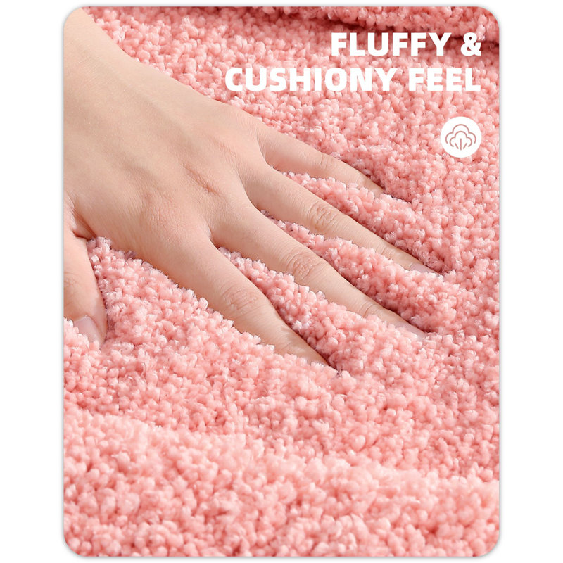 Tapis pour salle de bain Amijan, L 17 po x L 29,5 po, Rose