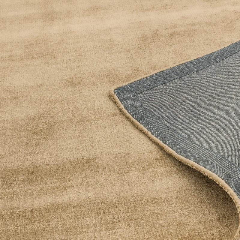 Doris Plain Silky Soft Gold Rug, Runner 66 x 240cm
