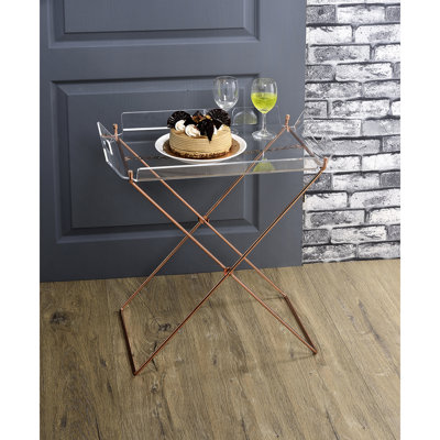 Table rectangulaire avec plateau amovible en acrylique transparent de 5 mm et en métal en forme de «X» de 8 mm, non pliable, 22 po de large, haut, 16 po de profondeur, 100 lb de poids, charge