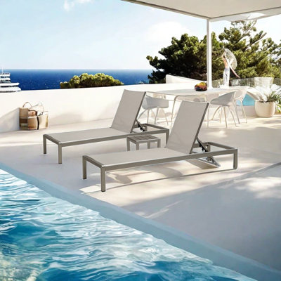 Rakiura Outdoor Chaise Lounge Set with Table