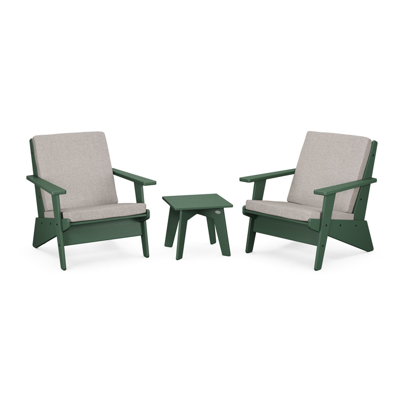 Ensemble 3 pièces Riviera Modern Lounge, Tweed usé, Vert