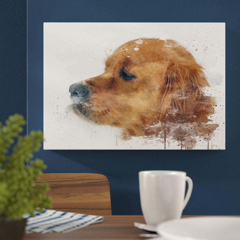 Golden Retriever Dog - Wall Art, 35cm H x 50cm W, Wrapped Canvas