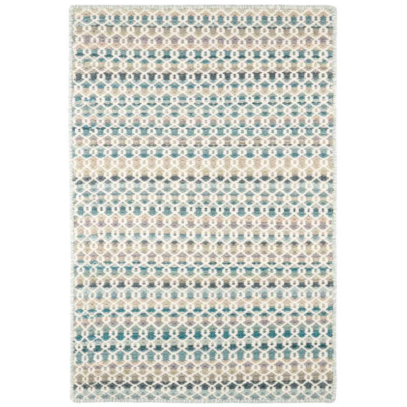 Poppy Geometric Area Rug, Blue/Ivory/Beige/Green, Rectangle 8'6" x 11'6"