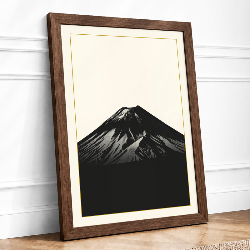 Snow-Capped Volcano Minimalist - Print, Walnut, A3 - 42.0 x 29.7 cm